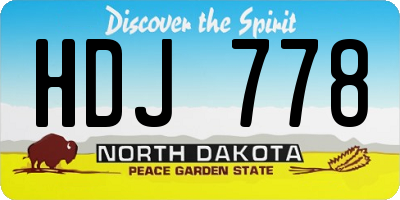ND license plate HDJ778