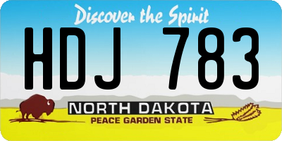 ND license plate HDJ783