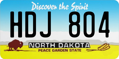 ND license plate HDJ804