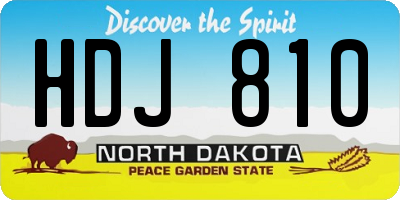 ND license plate HDJ810
