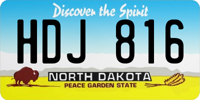 ND license plate HDJ816