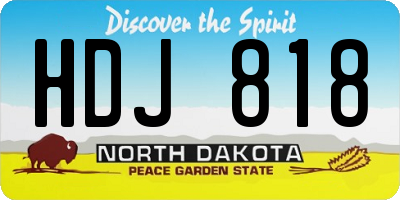 ND license plate HDJ818