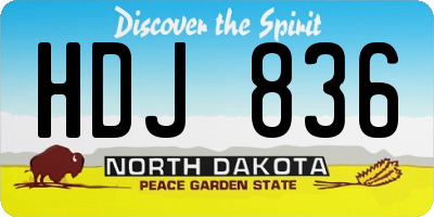 ND license plate HDJ836