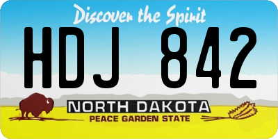 ND license plate HDJ842