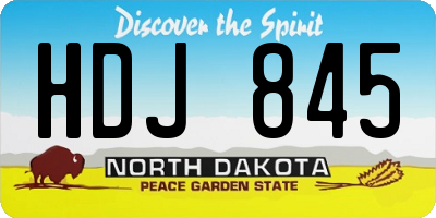 ND license plate HDJ845