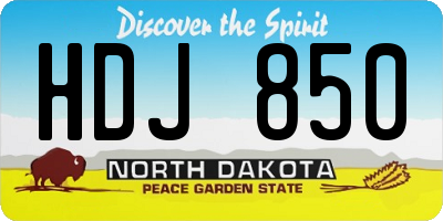 ND license plate HDJ850