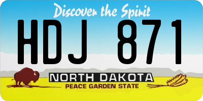 ND license plate HDJ871