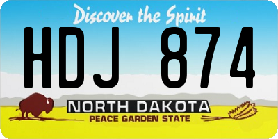 ND license plate HDJ874