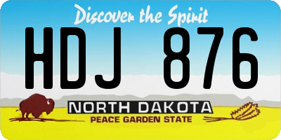 ND license plate HDJ876