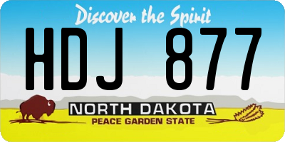 ND license plate HDJ877