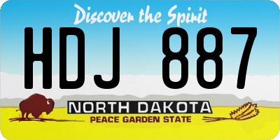 ND license plate HDJ887