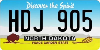 ND license plate HDJ905