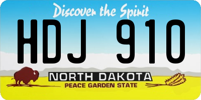 ND license plate HDJ910