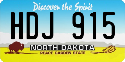 ND license plate HDJ915