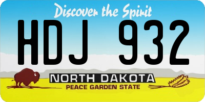 ND license plate HDJ932