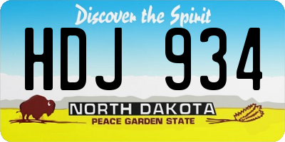 ND license plate HDJ934