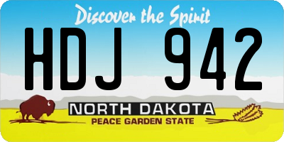 ND license plate HDJ942