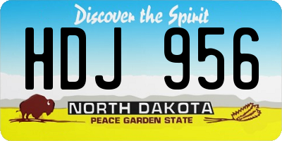 ND license plate HDJ956