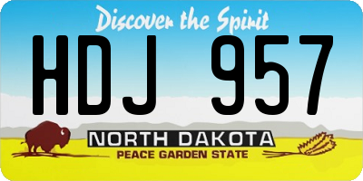 ND license plate HDJ957