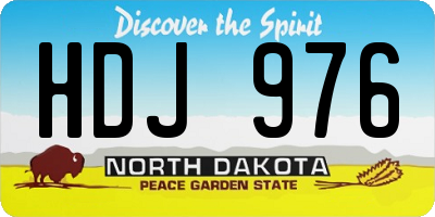 ND license plate HDJ976