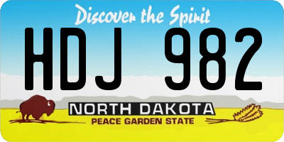 ND license plate HDJ982
