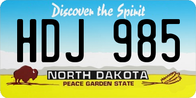 ND license plate HDJ985