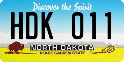 ND license plate HDK011