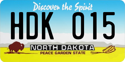 ND license plate HDK015
