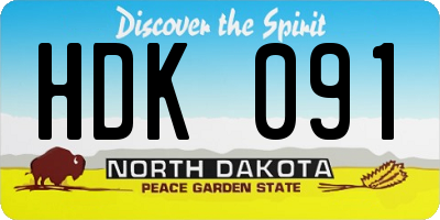 ND license plate HDK091
