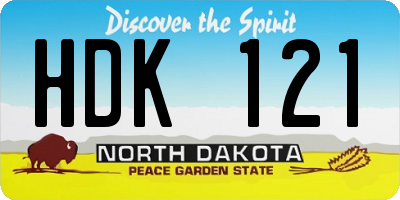 ND license plate HDK121