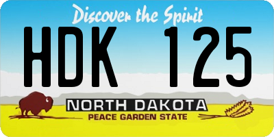 ND license plate HDK125