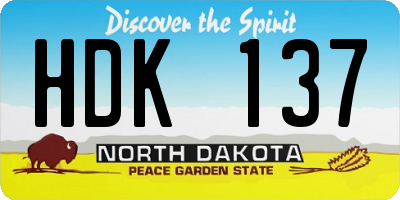 ND license plate HDK137