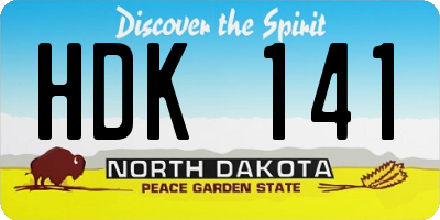 ND license plate HDK141