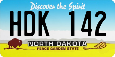 ND license plate HDK142