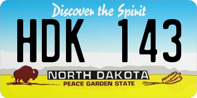 ND license plate HDK143