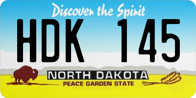 ND license plate HDK145