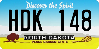 ND license plate HDK148