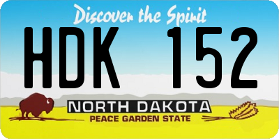 ND license plate HDK152