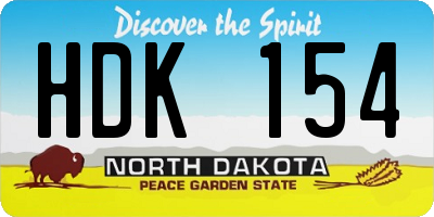 ND license plate HDK154