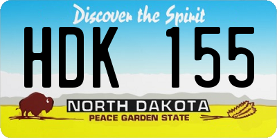 ND license plate HDK155
