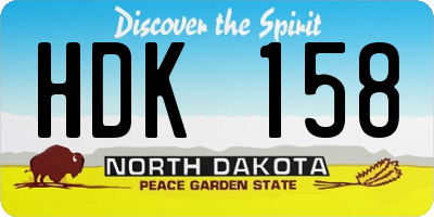 ND license plate HDK158