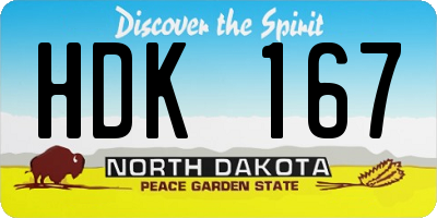 ND license plate HDK167