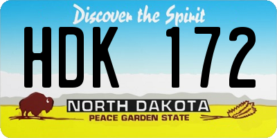 ND license plate HDK172