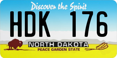 ND license plate HDK176