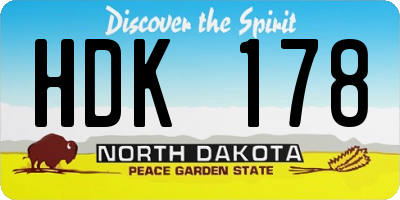 ND license plate HDK178