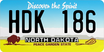 ND license plate HDK186