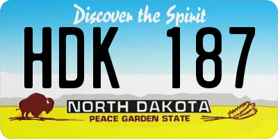 ND license plate HDK187