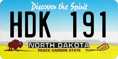 ND license plate HDK191