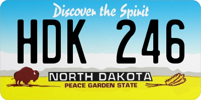 ND license plate HDK246