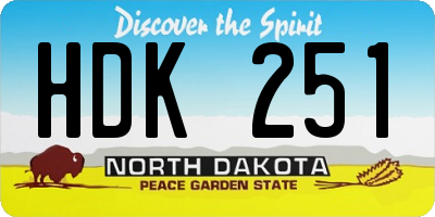 ND license plate HDK251